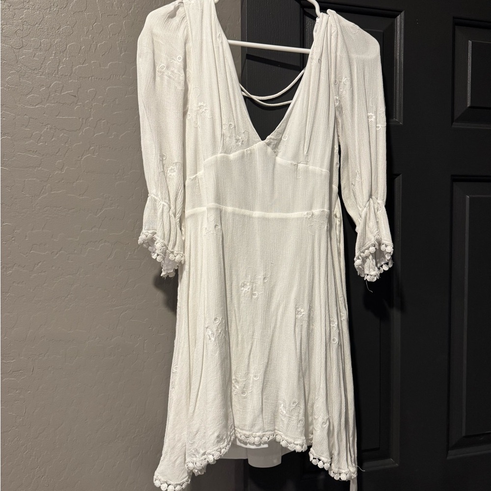 Lulu's Elegant White Boho Dress
